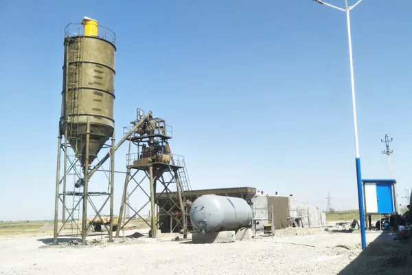 HZS35 concrete batching plant in Tashkent,Uzbekistan