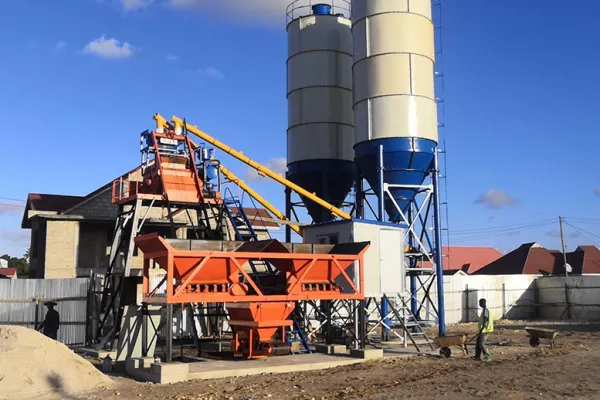 HZS35 Small Concrete Batch Plant in Nepal