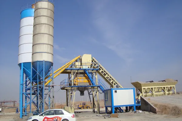 Zenaide HZS90 concrete batching plant and concrete mixer truck for sale in Ghana